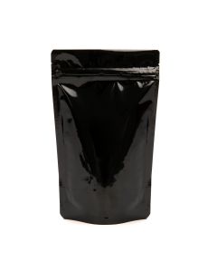 ZBGM3B Metallized Black Stand Up Zipper Pouch – 5 1/8” x 3 1/8” x 8 1/8”