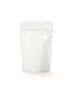 ZBGM3MW White Matte Zipper Gusset Bag - 5 1/8" X 3 1/8" X 8 1/8"