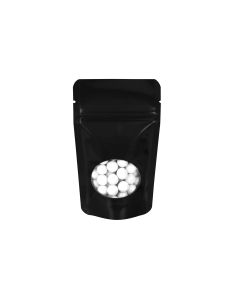 ZBGO1B Black Oval Window Stand Up Zipper Pouch – 3 1/8” x 2” x 5 1/8”