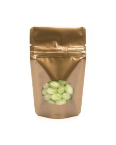 ZBGO1BZ Bronze Oval Window Stand Up Zipper Pouch – 3 1/8” x 2” x 5 1/8”