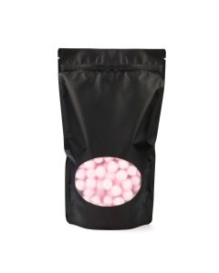 ZBGO4MB Matte Black Oval Window Stand Up Zipper Pouch – 6 ¾” x 3 ½” x 11 ¼”