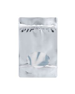 ZBGO5S Silver Oval Window Stand Up Zipper Pouch – 8 ¼” x 3 ½” x 11 ½”