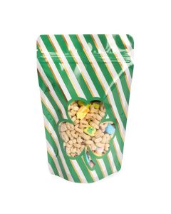 ZBGW3SH Specialty Stand Up Zipper Pouch Shamrock  - 5 1/8" x 3 1/8" x 8 1/8"