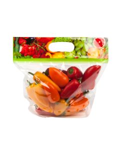 ZFG6V Zip Handle Flat Bottom Gussset Bag with Vent Holes - 9" x 3 1/4" x 7 1/4"