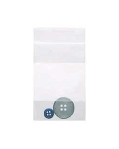 ZWC23 2 Mil Crystal Clear Zip Bags – 2” x 3” (White Block)
