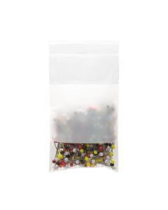 ZWC35 2 Mil Crystal Clear Zip Bags – 3” x 5” (White Block)