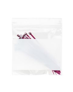 ZWC44 2 Mil Crystal Clear Zip Bags – 4” x 4” (White Block)