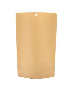 SUPEK7 Kraft Eco Stand Up Pouch without Zipper - 5 7/8" x 3 1/2" x 9 1/8"