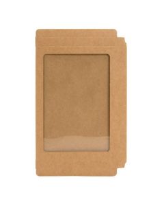 WKRG1 Kraft Window Box with glued in PET Sheet - 5 3/8" x 7 3/8" x 5/8"