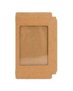 WKRG3 Kraft Window Box with glued in PET Sheet - 4 1/2" x 5 7/8" x 5/8"