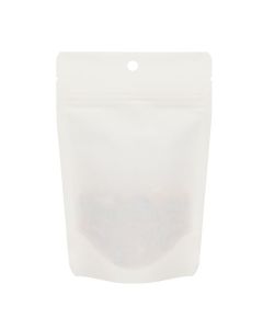 ZBGEK2W  White Kraft Eco Stand Up Zip Pouch - 4" X 2 3/8" X 6"