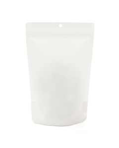 ZBGEK7W White Kraft Eco Stand Up Zip Pouch - 5 7/8" X 3 1/2" X 9 1/8"