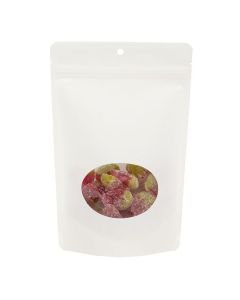 ZBGEO7W  White Kraft Eco Zip Pouch with Oval Window -  5 7/8" X 3 1/2" X 9 1/8"