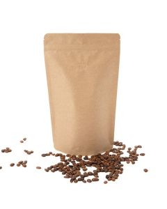 ZBGM4K Kraft Metallized Stand Up Zipper Pouch with Valve - 6 3/4" x 3 1/2" x 11 1/4"