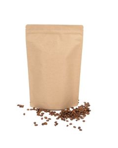 ZBGM6K Kraft Metallized Stand Up Zipper Pouch with Valve - 9" x 4 3/4" x 13 1/2"