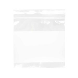 2WE12H 2 Mil Polyethylene Zipper Bag – 12 ½” x 12 ½” (White Block)