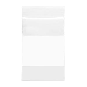 2WE23 2 Mil Polyethylene Zipper Bag – 2” x 3” (White Block)