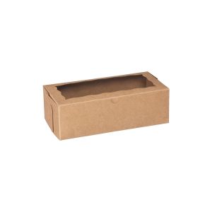CBHW0804K Lock Corner Bakery Box  with Window (Kraft) - 8