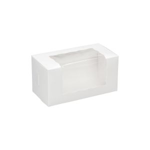 CBHW844W Lock Corner Bakery Box with Window (White) - 8