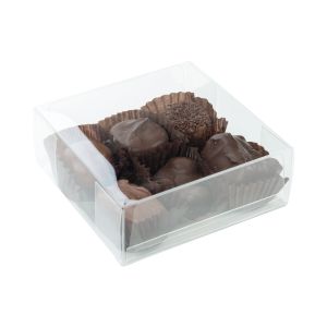 CNDY194 Chocolate & Truffle Box Set w/Insert (Holds 4 Truffles) – 4 ¼” x 4 ¼” x 1 5/8”