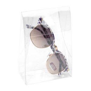 FS279 Small Clear Tapered Tote Box – 4” x 2” x 6”