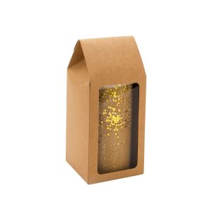 FS321 Kraft Tapered Box with Window – 3 ½” x 3 ½” x 8 ½”