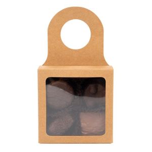 FS356 Hanging Kraft Wine Bottle Box - 3 5/8