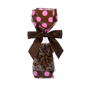 G1BP Brown with Pink Dot Printed Gusset Bag - 2