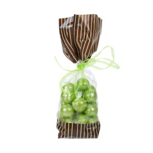 G2BNC Brown with Cream Stripe Printed Gusset Bag - 2 5/8