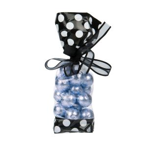 G2BW Black with White Polka Dot Printed Gusset Bag - 2 5/8