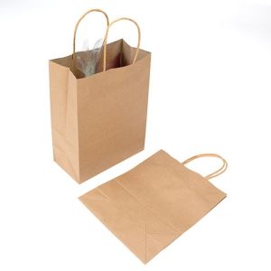 GMB4 Kraft Paper Merchandise Handle Bags - 7 1/16