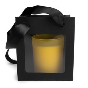GMBW1B Black Merchandise Gift Bag with Window - 4