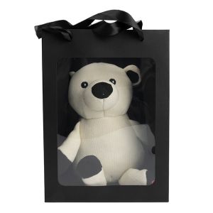 GMBW2B Black Merchandise Gift Bag with Window - 7