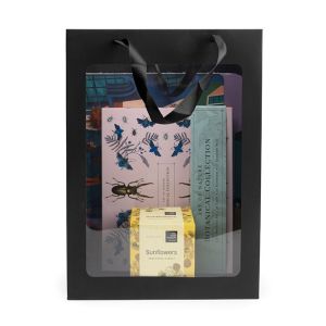 GMBW3B Black Merchandise Gift Bag with Window - 9 13/16