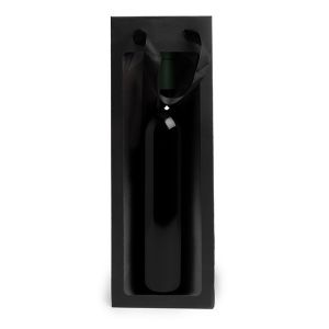 GMBW4B Black Merchandise Gift Bag with Window - 4 15/16