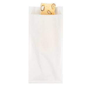 GPB1W White Grease Resistant Bag - 3 1/2