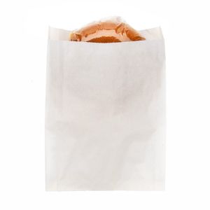 GPB6W White Grease Resistant Bag - 6 3/4