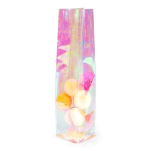HFGPB12 Iridescent Flat Bottom Gusset Bag with Paper Insert - 2 1/2