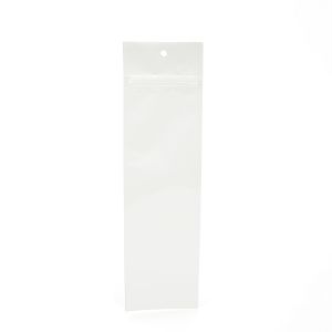HZBB1MW White Zip Top Hanging  Bag – 2 ½” x 9”