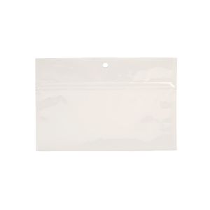 HZBB2MW White Zip Top Hanging  Bag – 6” x 2 ¾”