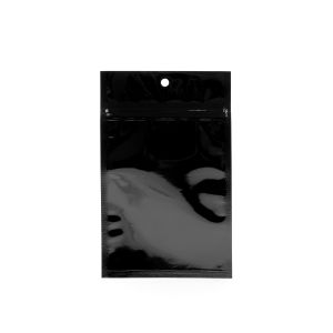 HZBB4MB Black Zip Top Hanging  Bag – 3 5/8” x 5”