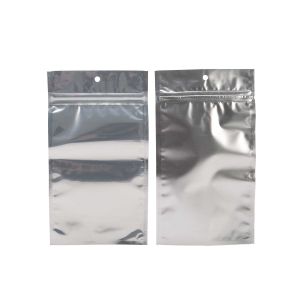 HZBB5S Zip Top Hanging  Bag – Clear Front/Silver Back – 4” x 6 ½”