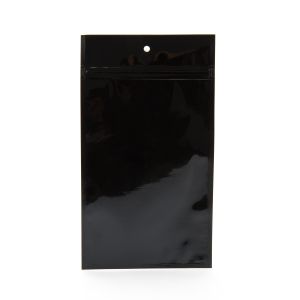 HZBB6MB Black Zip Top Hanging  Bag – 5” x 8 3/16”