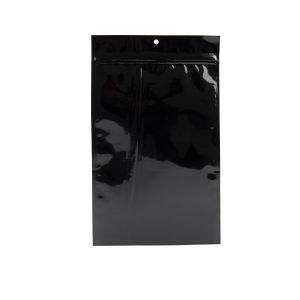 HZBB7MB Black Zip Top Hanging  Bag – 6” x 9 ¼”