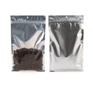 HZBB7S Zip Top Hanging  Bag – Clear Front/Silver Back – 6” x 9 ¼”