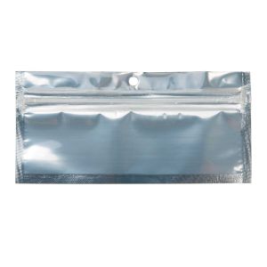HZBB8CB Zip Top Hanging  Bag – Clear Front/Black Back – 5 ½” x 1 ¾”