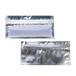 HZBB8S Zip Top Hanging  Bag – Clear Front/Silver Back – 5 ½” x 1 ¾”