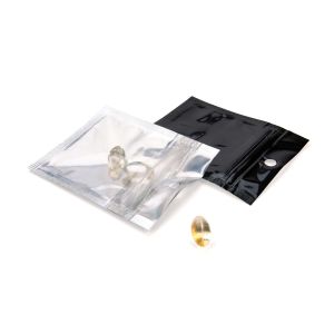 HZBB9CB Zip Top Hanging  Bag – Clear Front/Black Back – 2” x 2”