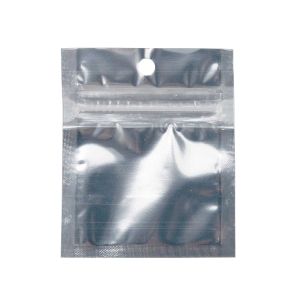 HZBB9S Zip Top Hanging  Bag – Clear Front/Silver Back – 2” x 2”