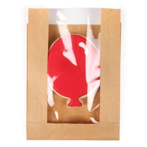 KBB6 Kraft Bread Bag with Window - 5 1/8